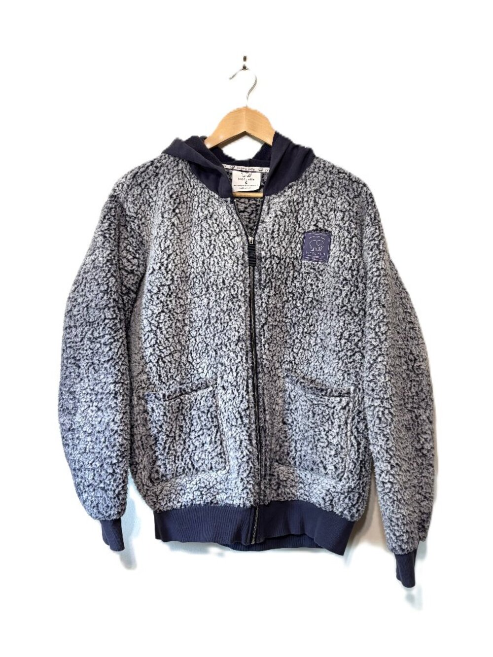 ivory ella Sherpa Fleece Hoodie, Size Small